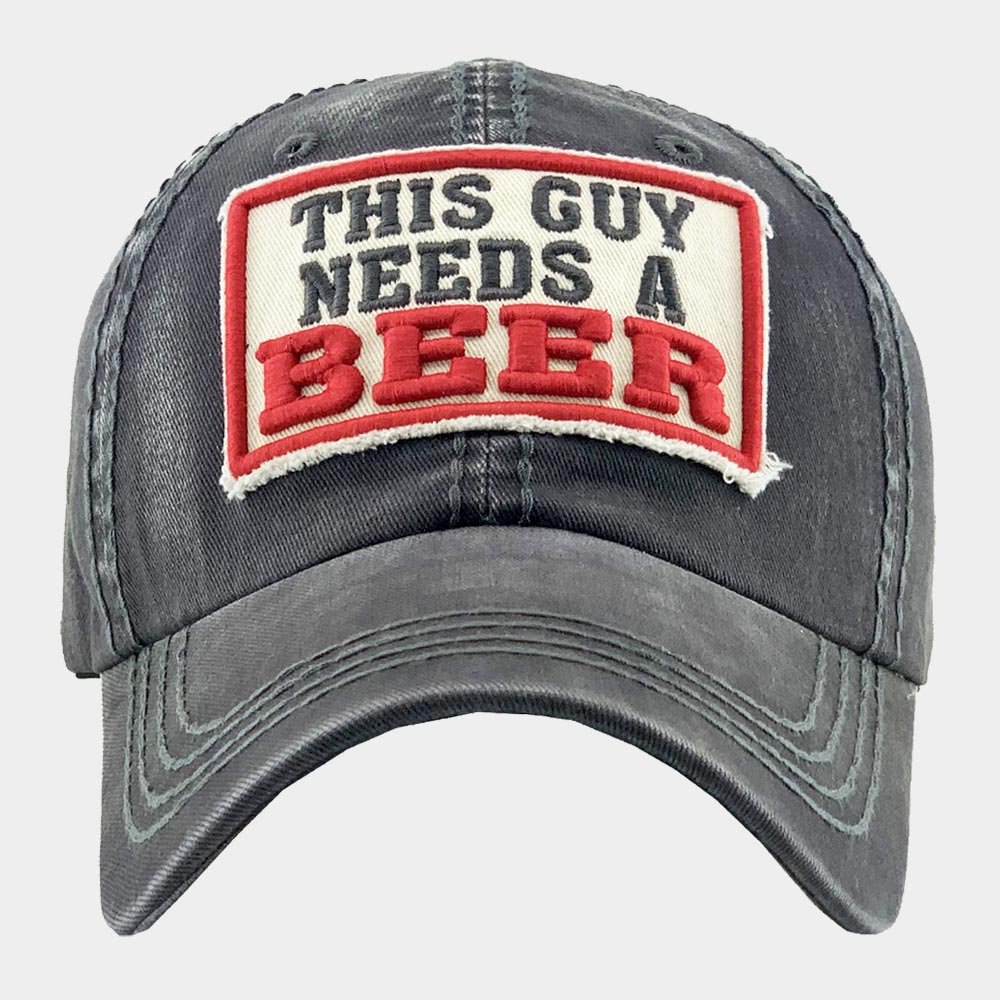 HATEGORY This Guy Needs a Beer Message Vintage Baseball Cap