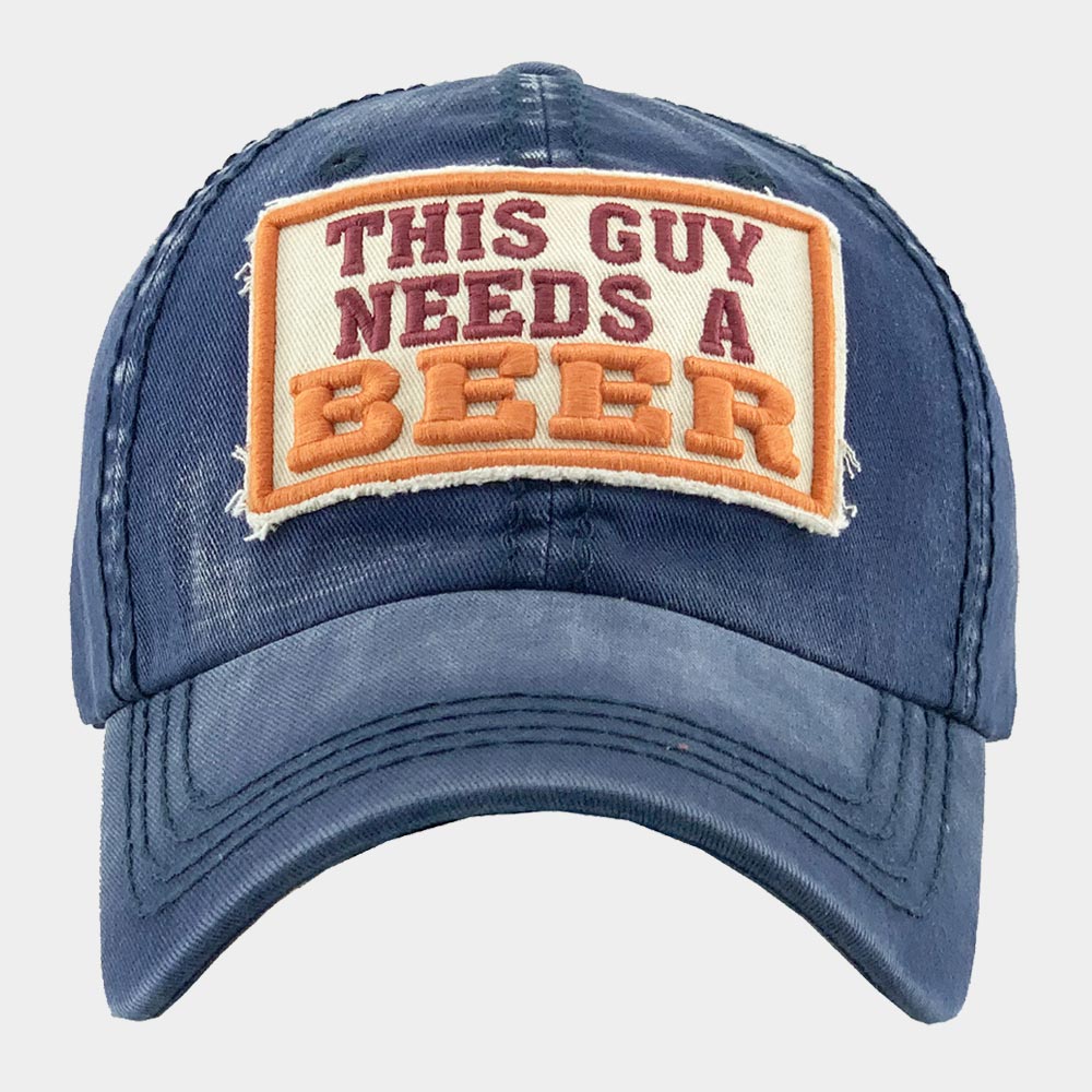HATEGORY This Guy Needs a Beer Message Vintage Baseball Cap