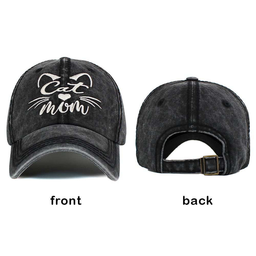 HATEGORY CAT MOM Message Vintage Baseball Cap
