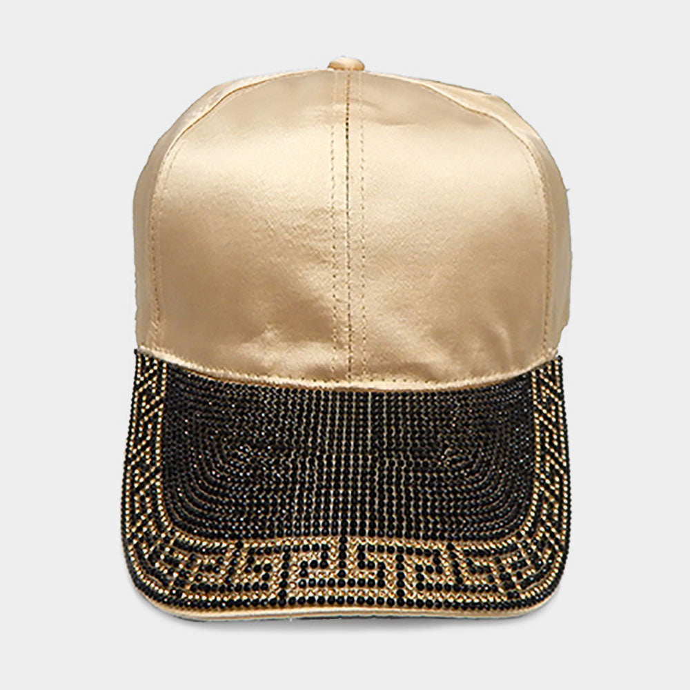 HATEGORY Greek Patterned Bling Crystal Embellished Baseball Cap