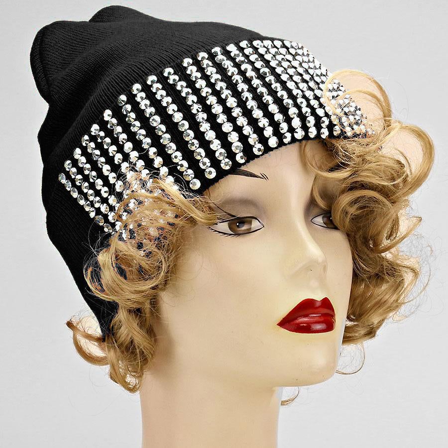 HATEGORY Bling Crystal Detail Beanie