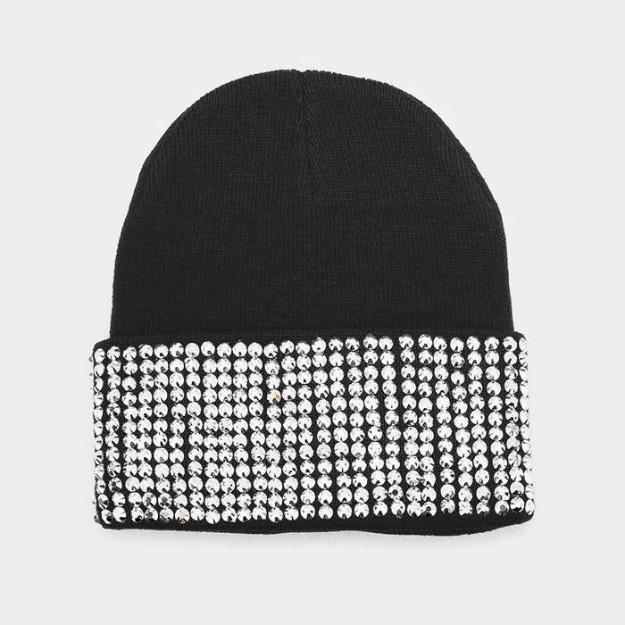 HATEGORY Bling Crystal Detail Beanie