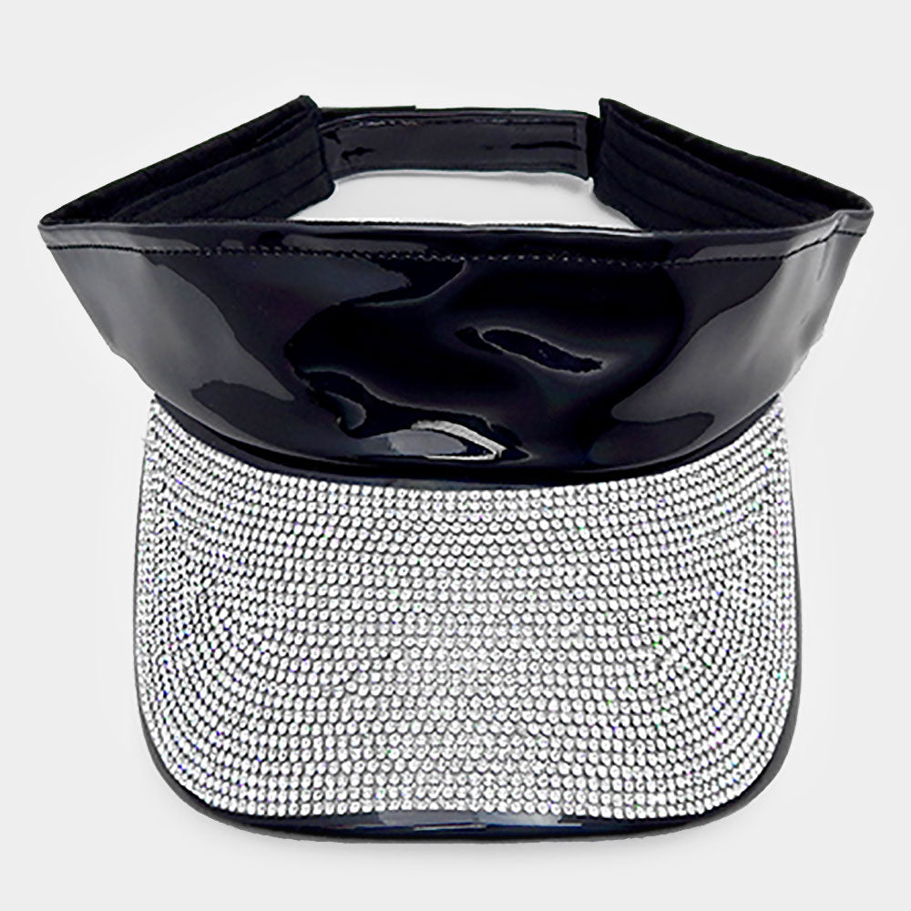 HATEGORY Hologram Rhinestone Embellished Visor Hat