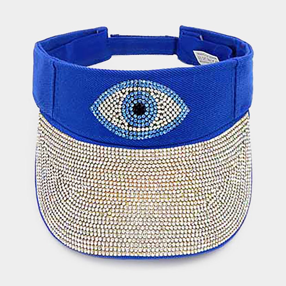 HATEGORY Bling Evil Eye Accented Visor Hat