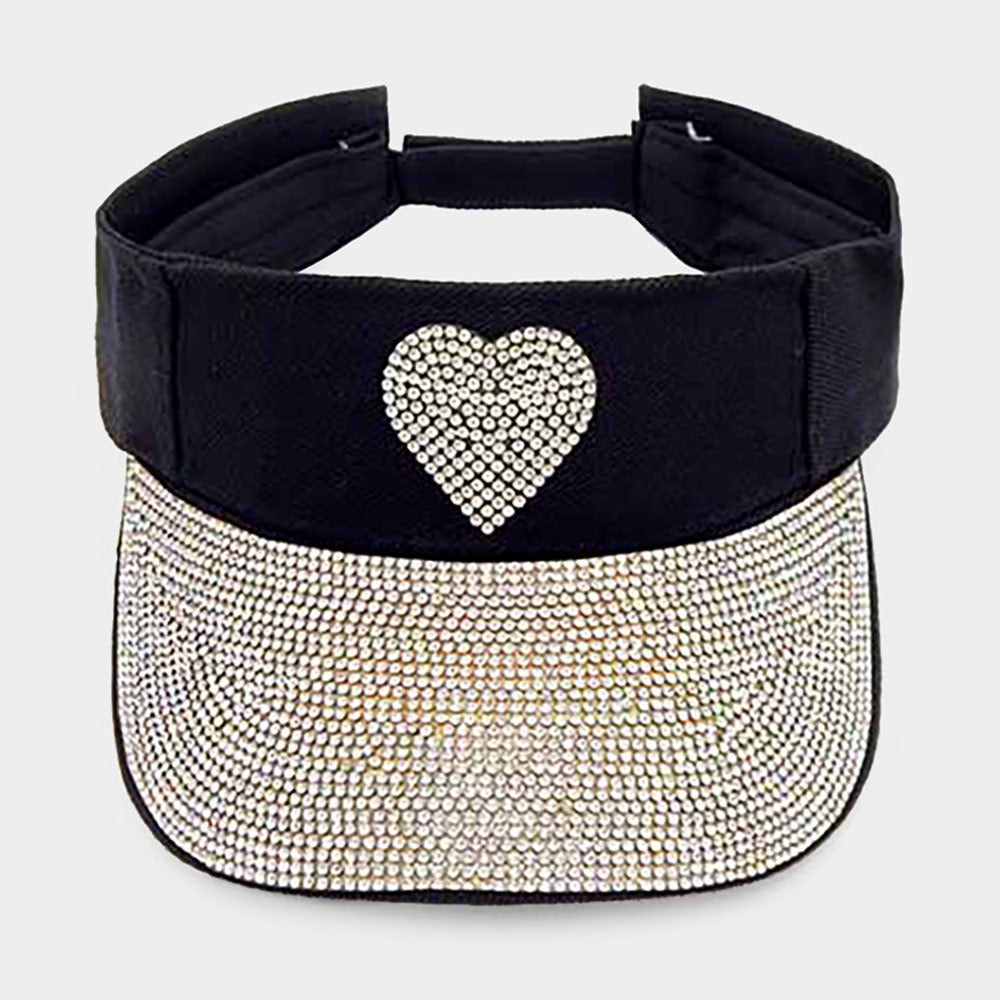 HATEGORY Bling Heart Accented Visor Hat