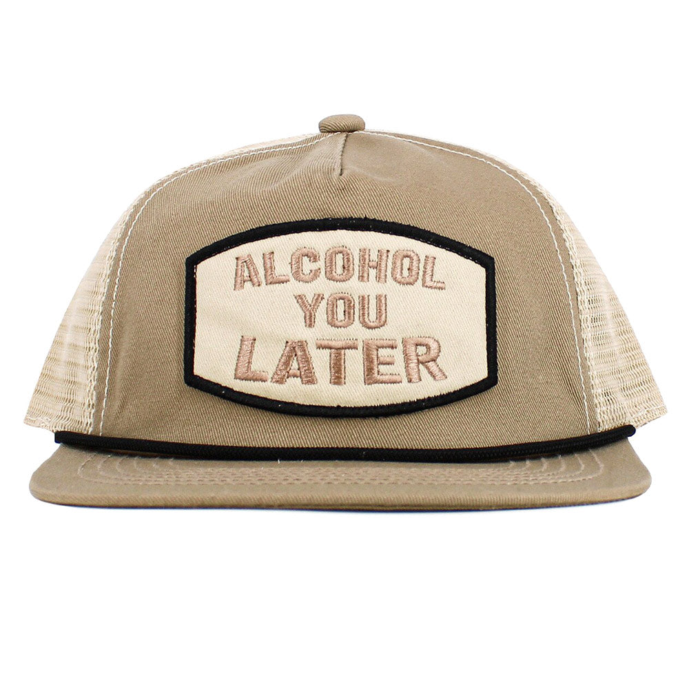HATEGORY ALCOHOL YOU LATER Message Patch Mesh Back Trucker Hat