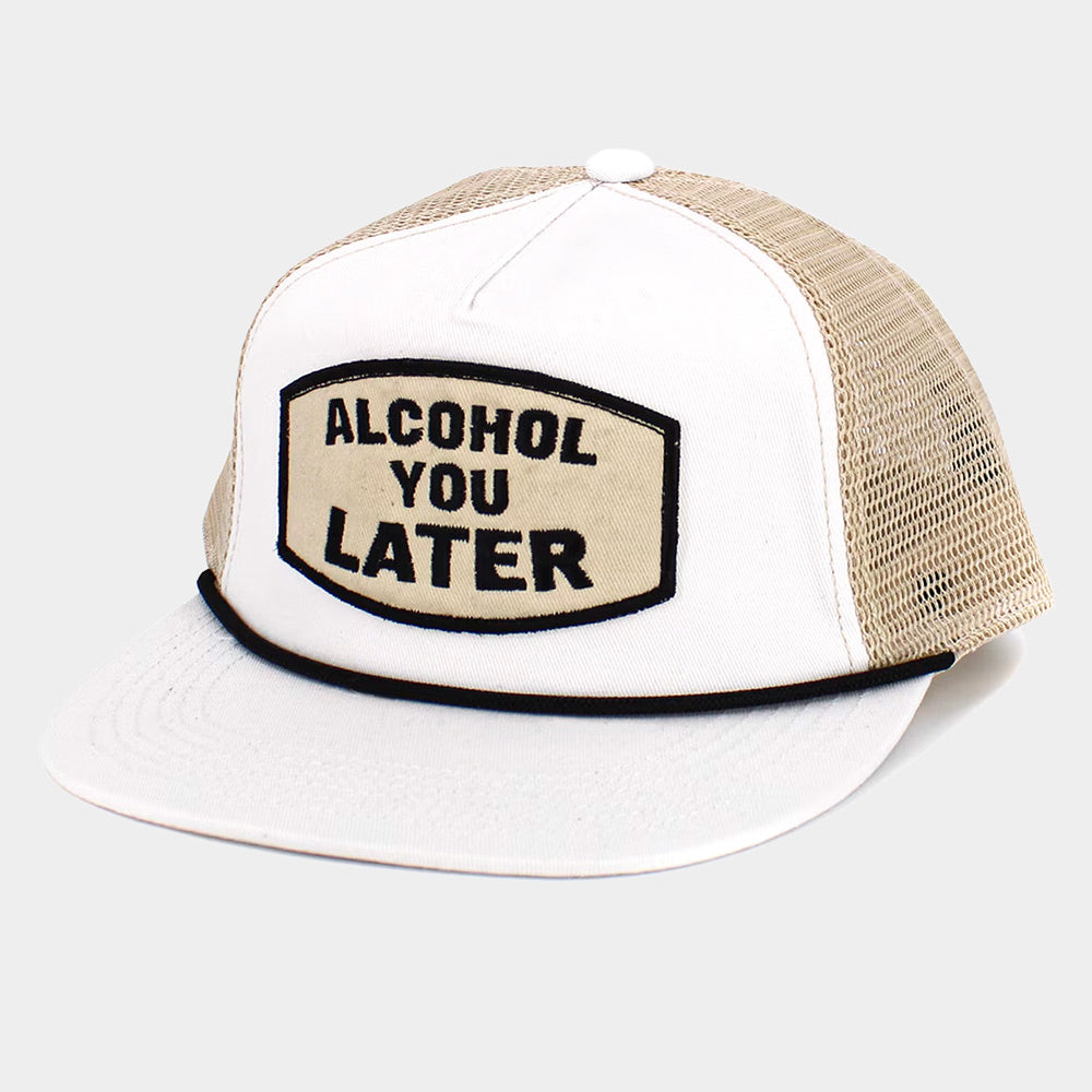 HATEGORY ALCOHOL YOU LATER Message Patch Mesh Back Trucker Hat