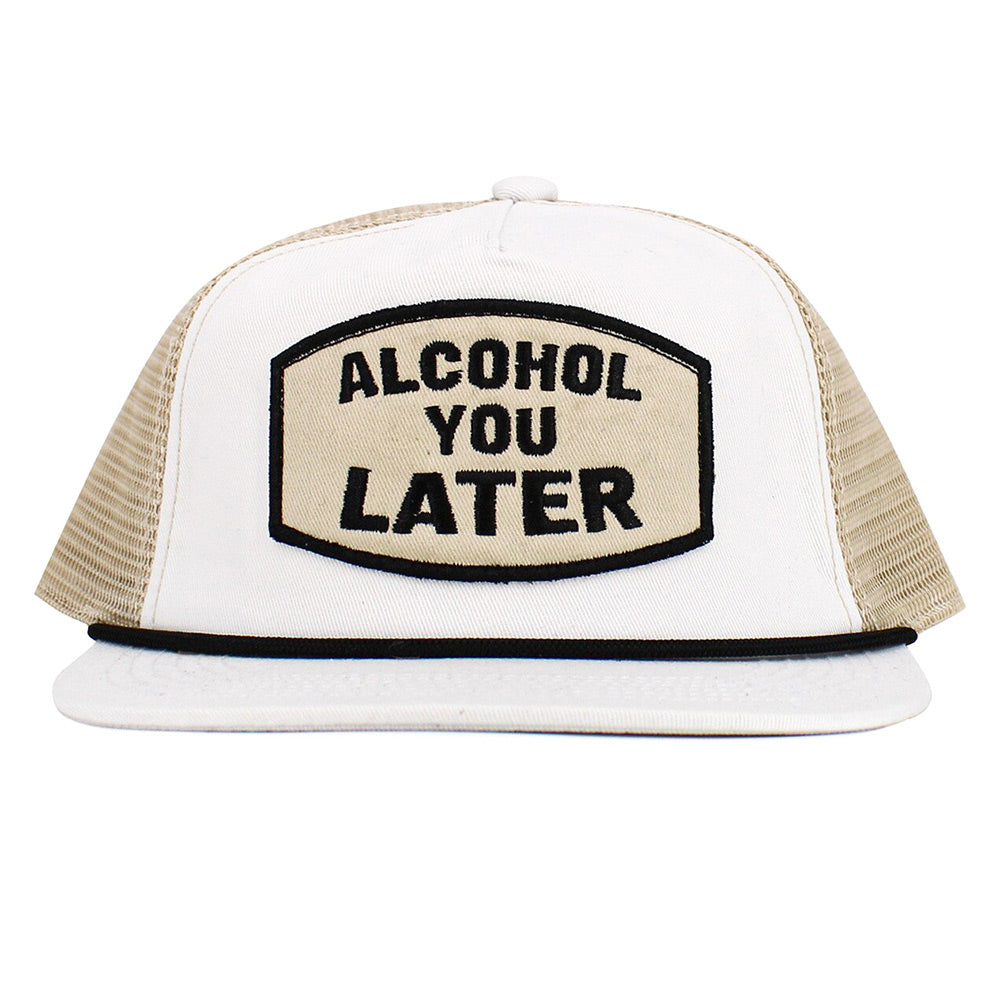 HATEGORY ALCOHOL YOU LATER Message Patch Mesh Back Trucker Hat