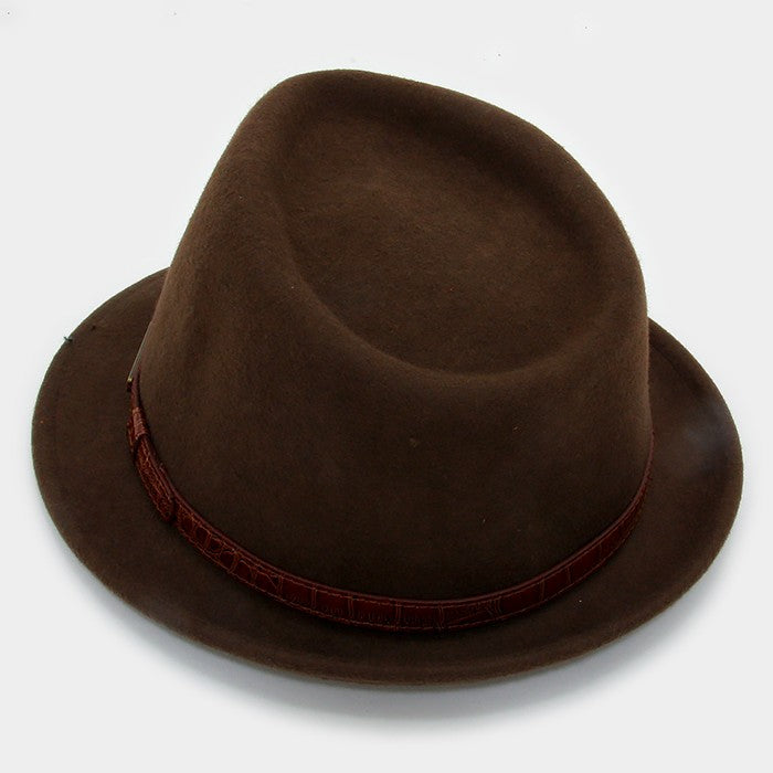 HATEGORY Leather Band Wool Fedora
