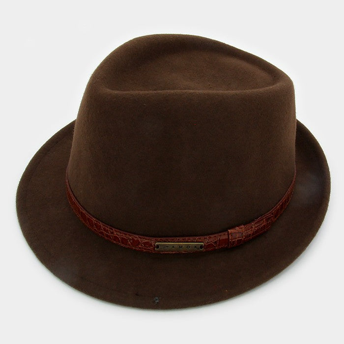 HATEGORY Leather Band Wool Fedora