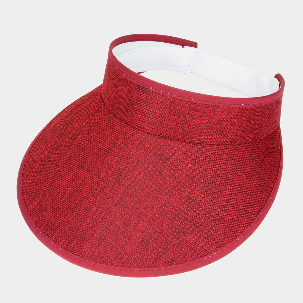 HATEGORY Two Tone Woven Visor Elastic Sun Hat