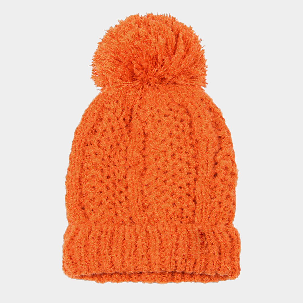 HATEGORY Pom Pom Knit Beanie Hat
