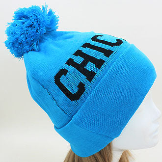 HATEGORY "Chicago" Acrylic Pom Beanie