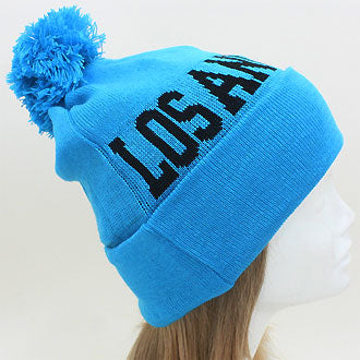 HATEGORY "Los Angeles" Acrylic Pom Beanie
