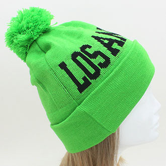 HATEGORY "Los Angeles" Acrylic Pom Beanie