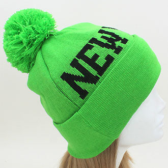 HATEGORY "New York" Acrylic Pom Beanie