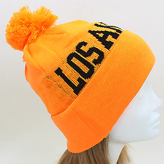 HATEGORY "Los Angeles" Acrylic Pom Beanie