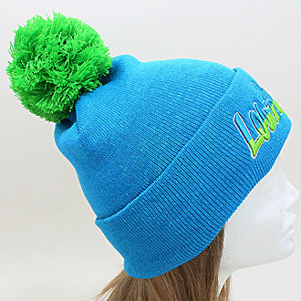 HATEGORY "Los Angeles" Embroidered Acrylic Pom Beanie