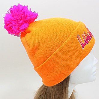 HATEGORY "Los Angeles" Embroidered Acrylic Pom Beanie