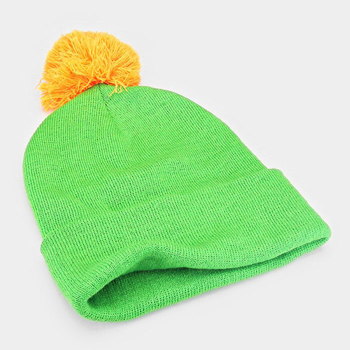 HATEGORY Neon Acrylic Pom Beanie