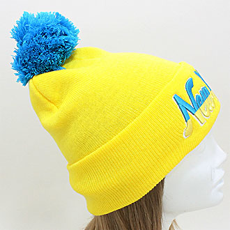 HATEGORY "New York" Embroidered Acrylic Pom Beanie