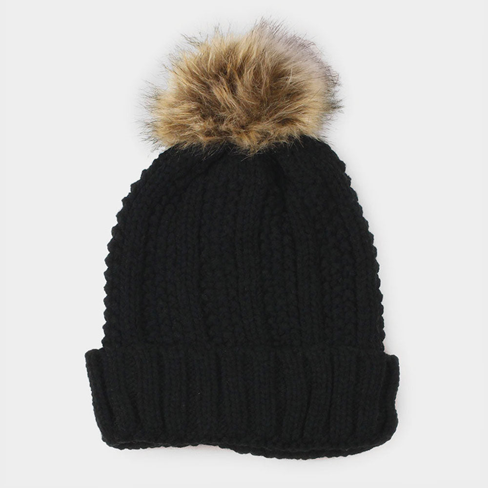 HATEGORY Knit Pom Pom Beanie Hat