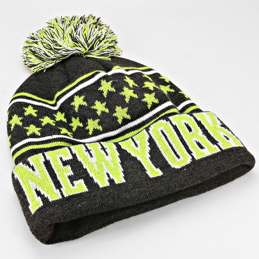HATEGORY New York _ pom pom beanie hat