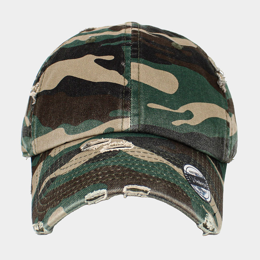 HATEGORY Camouflage Printed Vintage Baseball Cap