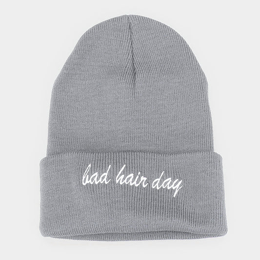 HATEGORY "Bad Hair Day" Soft Solid Color Beanie Hat