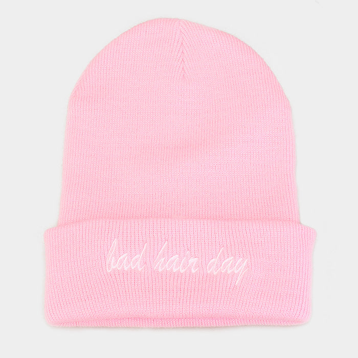 HATEGORY "Bad Hair Day" Soft Solid Color Beanie Hat