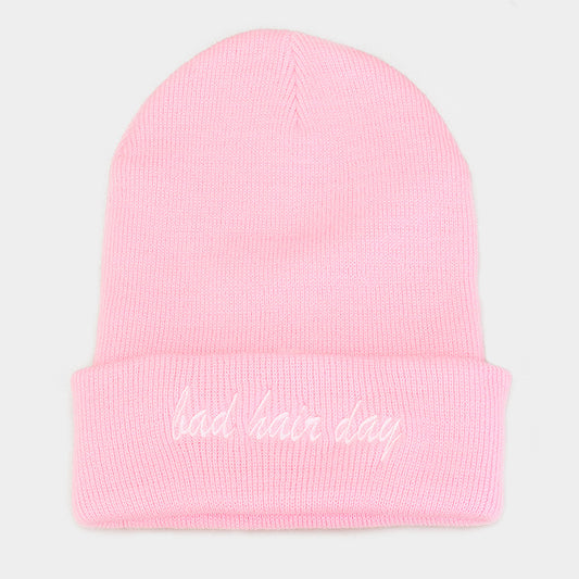 HATEGORY "Bad Hair Day" Soft Solid Color Beanie Hat