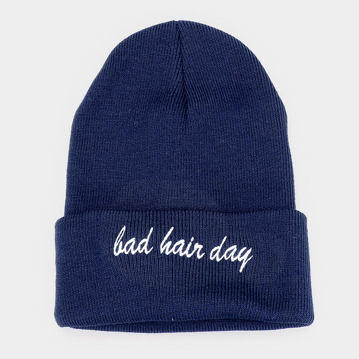 HATEGORY "Bad Hair Day" Soft Solid Color Beanie Hat