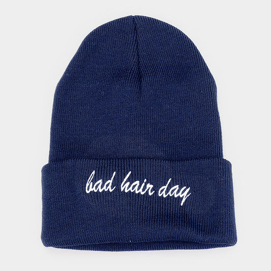 HATEGORY "Bad Hair Day" Soft Solid Color Beanie Hat