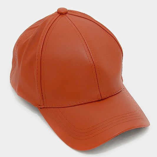HATEGORY Faux leather baseball cap