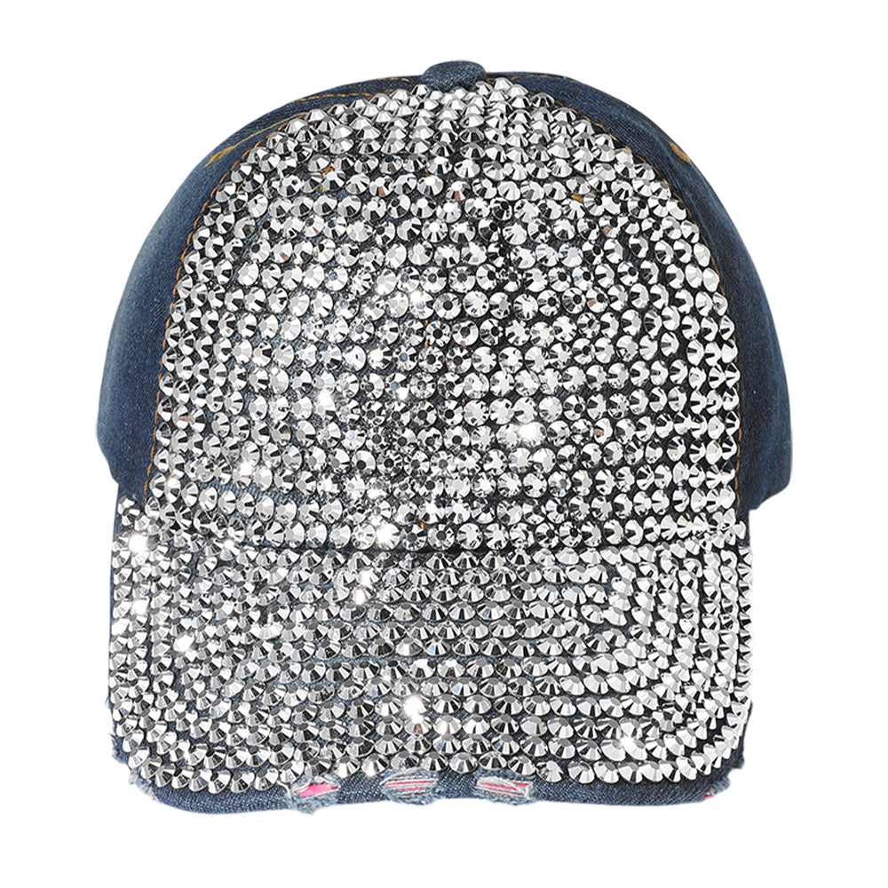 HATEGORY Bling Studded Glam Baseball Cap