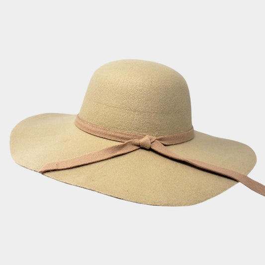 HATEGORY Bow Band Pointed Solid Flowy Panama Hat