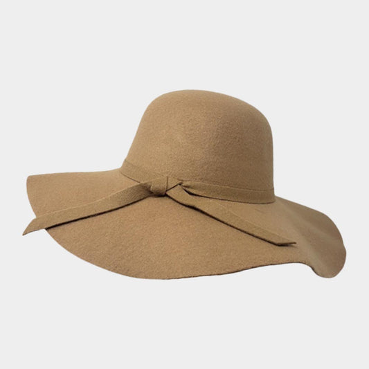 HATEGORY Bow Band Pointed Solid Flowy Panama Hat