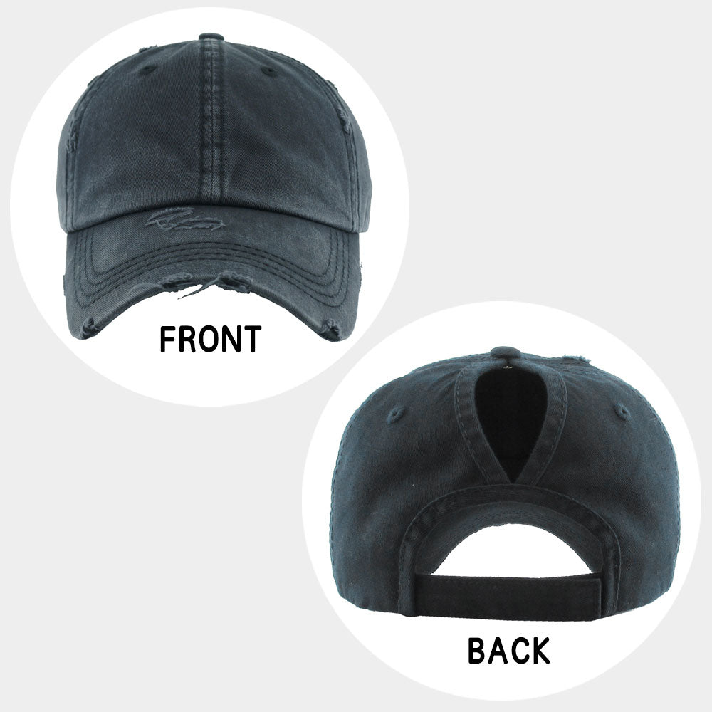HATEGORY Vintage Ponytail Baseball Cap