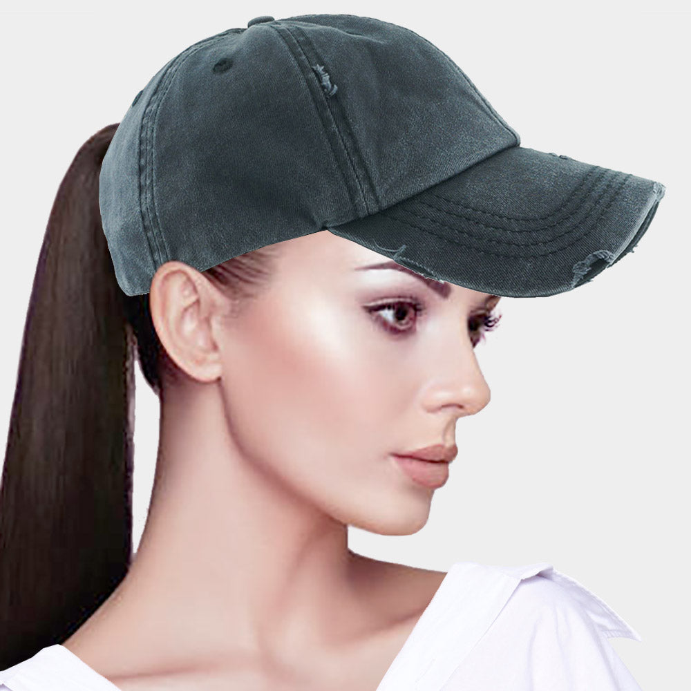 HATEGORY Vintage Ponytail Baseball Cap