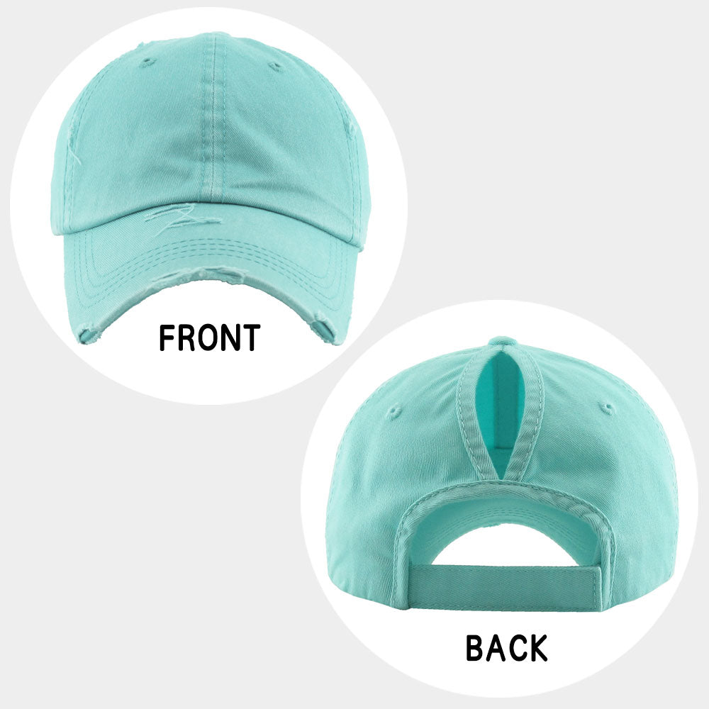 HATEGORY Vintage Ponytail Baseball Cap