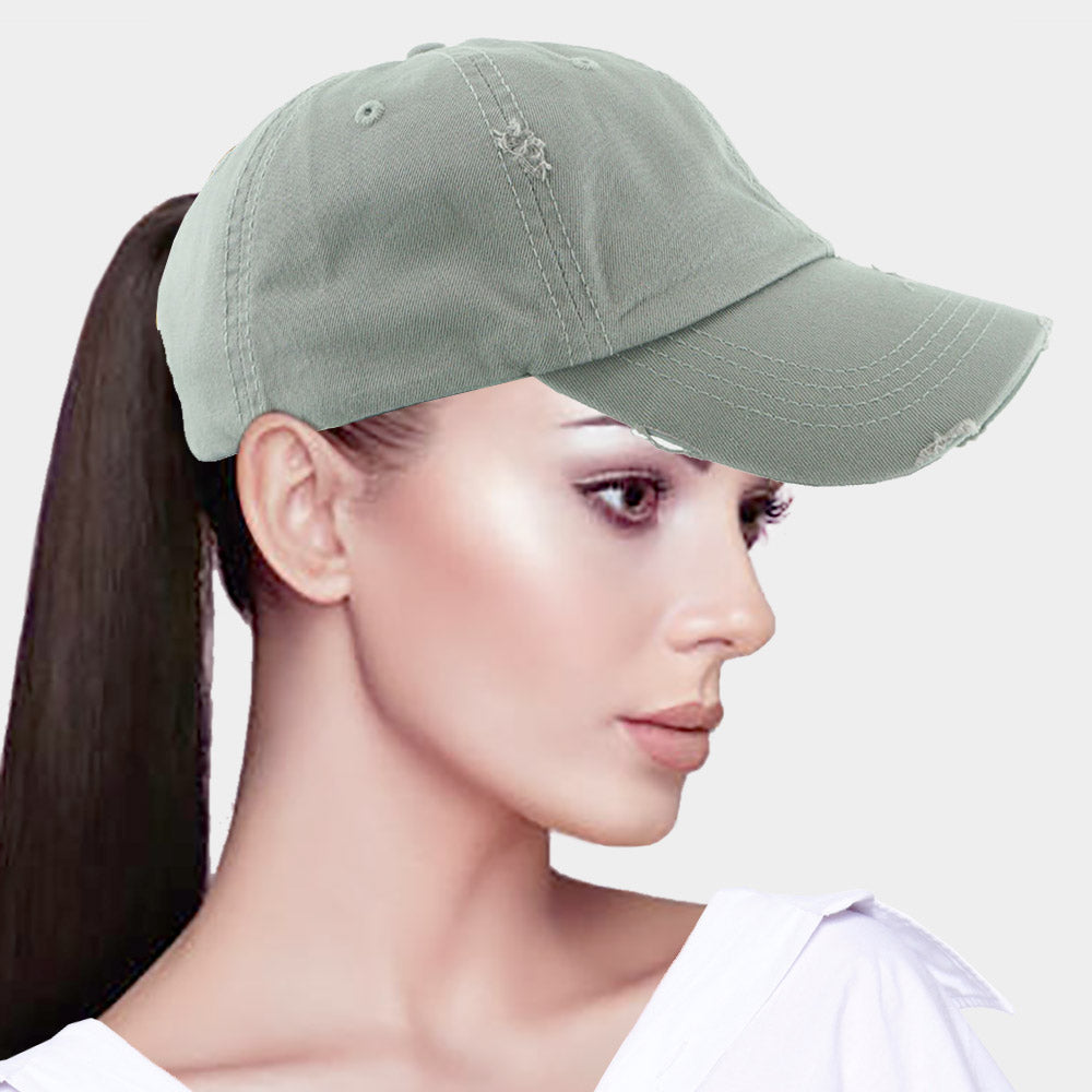 HATEGORY Vintage Ponytail Baseball Cap