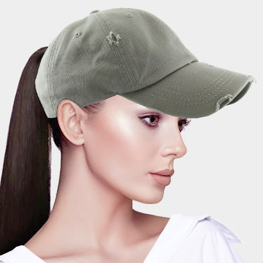 HATEGORY Vintage Ponytail Baseball Cap