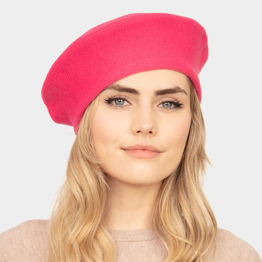 HATEGORY Stretchy Solid Beret Hat