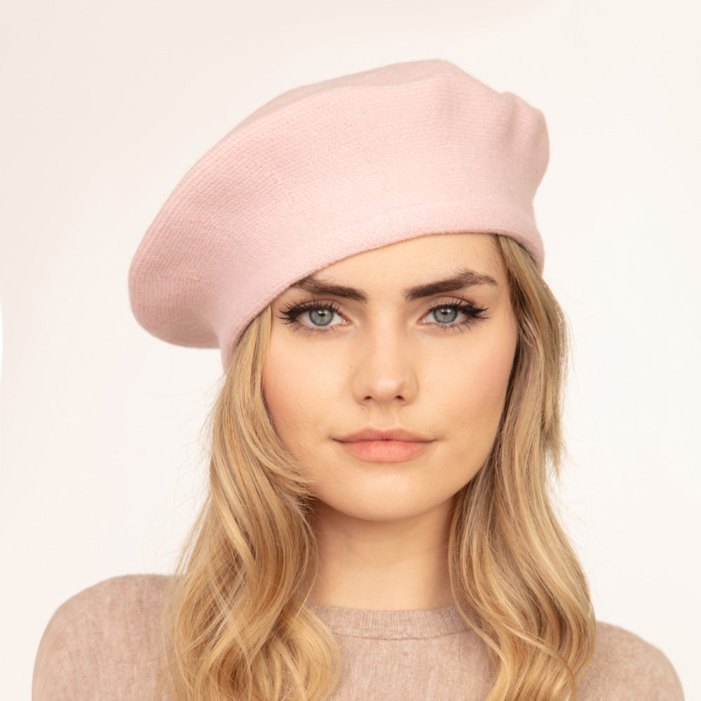 HATEGORY Stretchy Solid Beret Hat