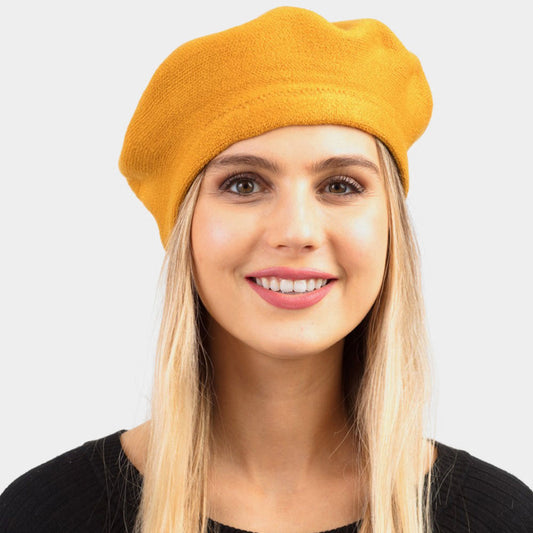 HATEGORY Stretchy Solid Beret Hat