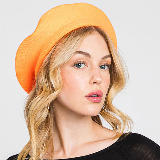 HATEGORY Stretchy Solid Beret Hat