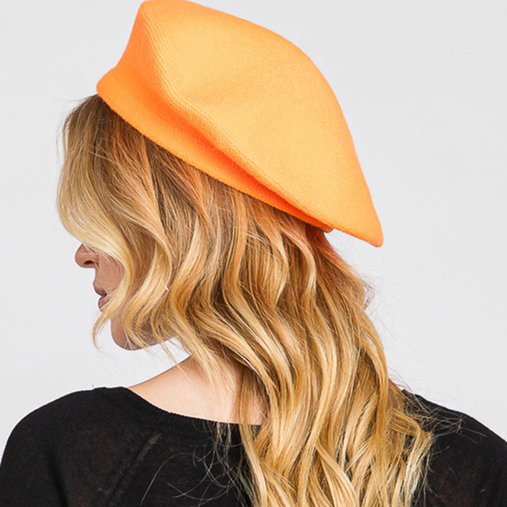 HATEGORY Stretchy Solid Beret Hat