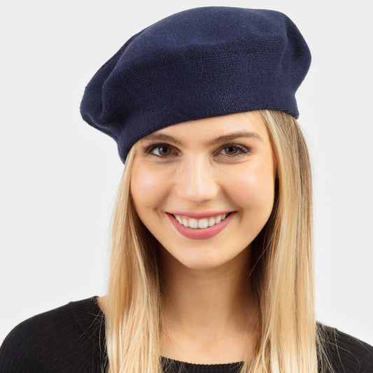 HATEGORY Stretchy Solid Beret Hat