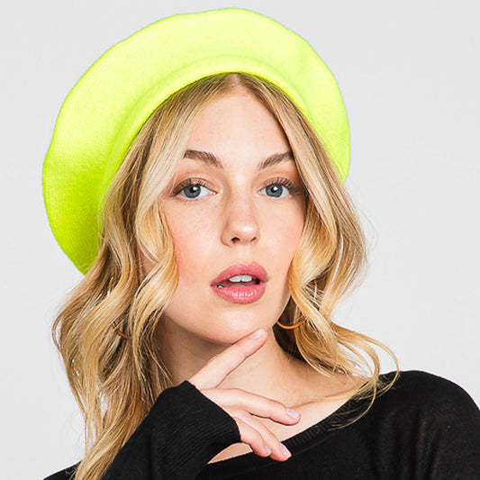 HATEGORY Stretchy Solid Beret Hat
