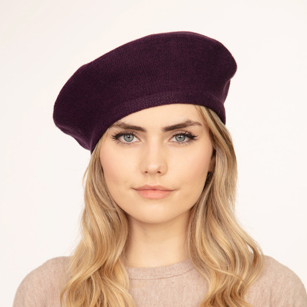 HATEGORY Stretchy Solid Beret Hat